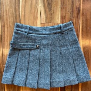 Zara Gray Mini Skirt with Pleats